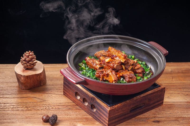Pork Ribs with Pickled Greens