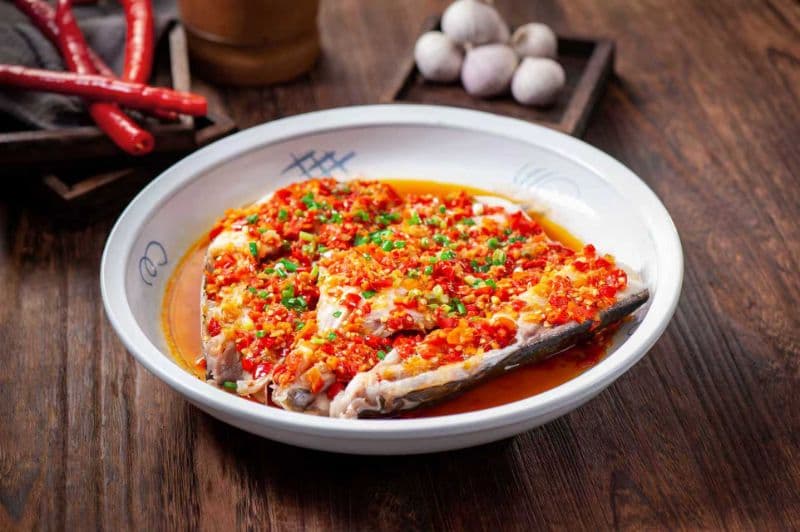 Steamed Fish Head with Chopped Peppers